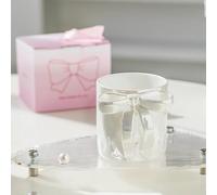 Générique Tazza da caffè con manico a forma di fiocco, rosa di Natale, design in ceramica (bianco perla)