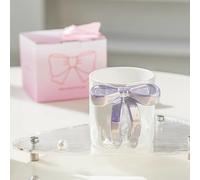 Générique Tazza da caffè con manico a forma di fiocco, rosa di Natale, regalo in ceramica, colore: viola