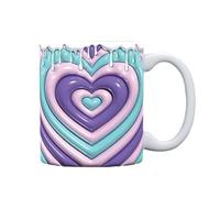 Générique Tazza d'amore 3D | 400ml Tazza di porcellana romantica per tè o acqua | Regalo decorativo per fidanzata, fidanzato o madre a San