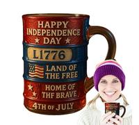 Générique Tazza Festa Nazionale, Tazza Da Caffè Per Il 4 Luglio E Il Giorno Della Memoria, Contenitore Riutilizzabile In Resina, Contenitore Decorativo Per Bevande Uso Casa E Studio