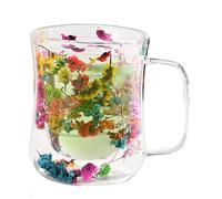 Générique Tazza in, 400 ml, capacità trasparente e resistente ai raggi aromatici, design elegante, doppia parete isolante, tazza per bevande fredde e calde