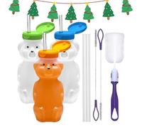 Générique Tazze, bottiglia d'acqua da 230 ml con beccuccio e coperchio, a forma di orso, trasparente, impermeabile, per donne e ragazze, per caffè, latte, tè e bevande