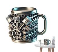 Générique Tazze Da Caffè In Metallo Isolata Caffè 30cl | Isolamento a doppia parete sottovuoto, tappo grande design motore per auto, pic-nic, campeggio, palestra