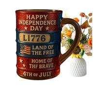 Générique Tazze da caffè Patriottiche | Tazza da caffè retrò per festa nazionale | Contenitore riutilizzabile Bevande calde e fredde, ideale per idratazione quotidiana a tema americano