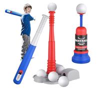 Générique Tee Ball Set Kids - Interactive Baseball Toy Tball Set Età 3 to 5, Adjustable Bat 6 Balls Net Bag | Educational Batting Practice Śet, Retractable Ejector Sleeve | for Garden Outdoor Play