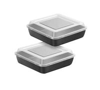 Générique Teglia quadrata da 8x8 pollici (2 pezzi) con coperchio, teglie for dolci in metallo antiaderenti, compatibili la cottura in forno