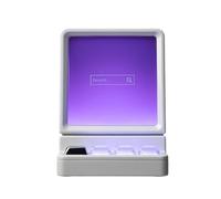Générique Telefono Stand Speaker, Wireless Audio Mount, 2,8 x 2,95 x 3,78 in Retro Computer Style, Built-in Induction Speakers, Portatile RGB Lighting for Desk, Living Room, Entertainment
