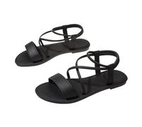 Générique Tempo libero Sandali Donna Con Flangia Elastico Posteriore Sandali e Nudi Piedi Donna Elegante Sposa Crociata Scarpe Estate Confortevole Cavigliera Traspirante All'aperto Casual, 01 Nero, 40