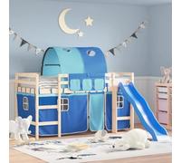 Générique Tende per letto a soppalco con tunnel blu poliestere, set divertente con 3 tasche e fermatenda per lettino per bambini