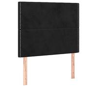 Générique Testiera in velluto nero, 100 x 5 x 118/128 cm | Imbottito, Rivetti Decorativi, Altezza Regolabile, Piedi Legno, Supporto Indietro, Manuale Incluso