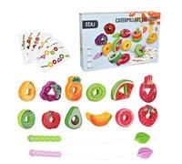 Générique Threading Toys - PP Fruit Veggie Lacing Set | Hand-Eye Coordination Booster for Preschool Kids Girls Boys | Educational Threading Toy for Home Classroom Travel Car Road Trip