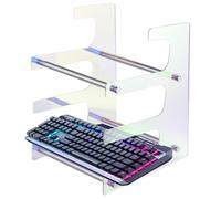 Générique Tier Acrylic Keyboard Display Stand, Mechanical Storage, Colorful Organizer, Multi-Keyboard Holder, Desktop Display Rack for 3 Keyboards, Stylish Storage Solution