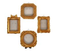 Générique Tiny Photo Frame - 4 pezzi vintage | Irregular Resin Small Picture Frames, Decorative Mini Frames for Tavolo, Home, Workplace, Museum, Gallery, Shelf, Mantel, Entryway, Gift, Keepsake