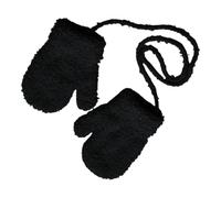 Générique Toddler Mittens, Soft Plush Winter Thermal Gloves for Boys and Girls, Anti Loss Cold Weather Accessories for Kids Age 1 to 3 Years, Cozy Outdoor Protection, 3.94x5.12 Inches, Nero , Se