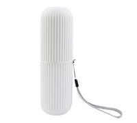 Générique Toothbrush Holder, Travel Containers, Multifunzione Compact Size Dust-Proof Lid Sleek Shape Leak-Resistant, Toothbrush Organizer per attività all'aperto, 7,72 x 2,36 pollici, bianco, Se