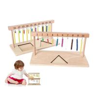 Générique Toy Bead Frame - Wooden Math Beads Learning Toy 29 x 13,5 x 14