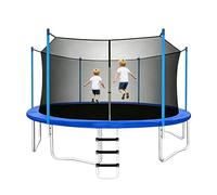 Générique Trampolino Replacement Safety - Fits 12ft & 14ft Round Frames | Protective Enclosure for 6 & 8 Straight Poles, Heavy Duty Replacement with Adjustable Buckles, Outdoor Trampolino Safety Gua