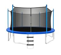 Générique Trampolino Replacement Safety - Fits 12ft & 14ft Round Frames | Protective Enclosure for 6 & 8 Straight Poles, Heavy Duty Replacement with Adjustable Buckles, Outdoor Trampolino Safety Gua