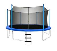 Générique Trampolino Replacement Safety - Fits 12ft & 14ft Round Frames | Protective Enclosure for 6 & 8 Straight Poles, Heavy Duty Replacement with Adjustable Buckles, Outdoor Trampolino Safety Gua
