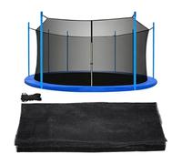 Générique Trampolino Replacement Safety - Fits 12ft & 14ft Round Frames | Protective Enclosure for 6 & 8 Straight Poles, Heavy Duty Replacement with Adjustable Buckles, Outdoor Trampolino Safety Gua