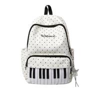 Générique Travel Backpack - Long Lasting Piano Print Ampia Capacity Bookbag | Compartments Design Lightweight Travel Backpack For Laptop Hiking College Airplane Students Daily, bianco, Se référer au