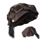 Générique Tudor - Cappello da uomo medievale, berretto rinascimentale con piume da 62 cm, cappello elisabettiano per cosplay, ballo in maschera, Halloween, teatro, uso storico