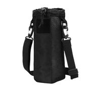 Générique Tumbler Pouch, Water Bottle Holder, Drawstring Bottle Hydration Carrier Bag with Mesh Base, Regolabile Shoulder Strap for Hiking, Camping, Travel, 9,84 x 4,13 pollici, 1 pezzo, Nero , Se