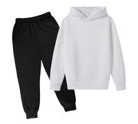 Générique Tuta con cappuccio tinta unita per ragazze, leggera ma calda, perfetta per la primavera e l'autunno. Taglio ampio per una grande libertà di movimento. (White,7-8 Anni)