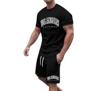 Générique Tuta da Uomo Set Ete Sport Set Sottile Tagliato Tshirt Pantaloncini Baggy per Uomo Top Tempo Libero Collo Rotondo Asciugatura Rapida Pantaloni Corti Surf Tute per Palestra