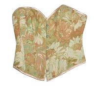 Générique Tuta senza Spalline Donna Stampata Struttura Ossa Pesce Effetto Pancia Piatto E Supporto Petto Per Eleganza Quotidiana Corsetto Donna, verde, XX-Large