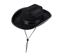 Générique Unisex Cappello da Cowboy a tesa larga per travestimenti e feste Cappello in raso per capelli, Le Noir, Taglia unica