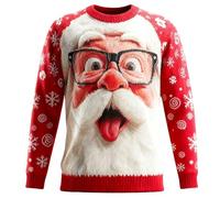 Générique Unisex Maglione Noel Drole Uomo Donna Felpa Senza Cappuccio Girocollo Cattivissimo Di Natale, Felpa a Maglia Grande Taglia Top Manica Lunga Pullover, T-Shirt Creativa Moda Funny Top, Pasteca