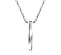 Générique Uomini Semplice Collana In Acciaio Inox Collana Donne Uomini Semplice Lunga Catena Rettangolare Pendente Dichiarazione Coppie Choker Regali Bello e affascinante