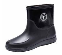 Générique Uomini Stivali Da Pioggia Impermeabili Gomma Scarpe Antipioggia Antiscivolo Stivale Giardino Chelsea Pratiche Moda Comode Ideali Per Il Giardino Fango E Tutte Le Stagioni, Nero , 40 EU