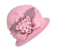 Générique Uomo bianco caldo invernale da donna, cappello campana, cappello a secchio, anni '20 e 50 messicano bambino, Rosa, Taglia Unica