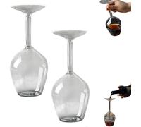 Générique Upside Down Wine Glass,Flip Glass,Novetly Reative Upside-Down Long Stem Wine Glasses, Birthday Anniversary, Valentine, Christmas, Party Funny Gift (2)