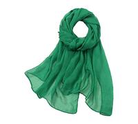 Générique Urna uomo casual colorato multicolore tinta unita chiffon sottile sciarpa di seta regolare sciarpa solare Clip Cravatta Mano, verde, Taglia unica
