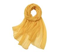 Générique Urna uomo casual colorato multicolore tinta unita chiffon sottile sciarpa di seta regolare sciarpa solare Clip Cravatta Mano, giallo, Taglia unica
