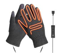 Générique USB Heated Winter Gloves - Touch Screen Gloves with 3 Temperature Settings, Winter Hand Warmer for Skiing, Cycling, Hiking, Fishing, Heated Gloves for Driving and Outdoor Activities