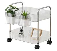 Générique Utility Cart,Acrylic Multi-Layer Trolley Organizer,Cart with Wheels | Trasparente Acrilico Trolley for Office Home Kitchen Makeup Laundry Bathroom Dorm Bedroom Pantry Craft Salon