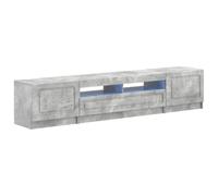 Générique Utrecht - Mobile TV LED, 3 pezzi, colore: Grigio Beton, legno di | Scaffale multimediale, scaffali, motivo lineare, porte reversibili, connettore USB, montaggio a parete