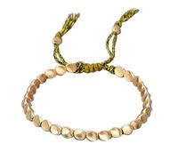 Générique Valentin - Bracciale con perle di rame e corda fatta a mano, bracciali unisex in filo tibetano, braccialetti in cera, bracciali in acciaio da polso, Taglia unica, Metallo, Senza Gemme