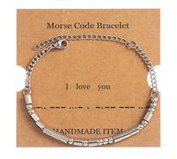 Générique Valentine Argento Mm Rosa Gioielli Bracciali Per Donne Inspirational Adjustable Bracciali per Coppie Mom Friend Uomo Con Bracciale Gioielli, Taglia unica, Metallo, Nessuna pietra preziosa