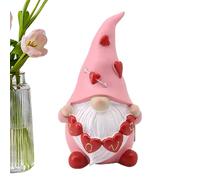 Générique Valentines Day Gnomes, Resin Coppia Figurine Valentine's Day Statua, Romantic GNOME Decorations for Chinese New Year, Ringraziamento, Natale, Natale, 300 g, Pink
