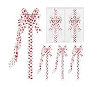 Générique Valentines Heart Cabinet Bows, 6-Piece Large Decorative Bows, 39 inch Romantic Holiday Decor for Kitchen Party Display, Door Wall Wardrobe Furniture Accento, Seasonal Home Celebration