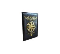 Générique Valhalla (Hall of The Slain) - Custodia protettiva per passaporto regalo per viaggi Ragnar - Thor - Lagertha - Lothbrok, Nero , Taille passeport standard, Classico