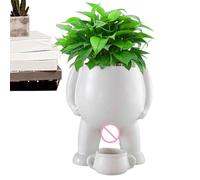 Générique Vaso divertente Peeing - Vaso per piante da 5,12 x 3,94 cm, design innovativo con drenaggio Holes, piantine divertenti, ceramica decorativa per piante grasse per interni esterni
