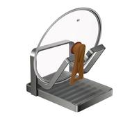 Générique Vaso Lid Organizer per Cabinet - Efficient Spatula Stand With Spoon Rest - Hygiene-Focused Steel Pan Lid Holder With Removable Drip Tray,Strong For Spatula Ladle Spoon Kitchen Countertop