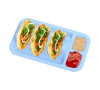 Générique Vassoio per tacos | di servizio per tacos con 3 divisori, supporto in silicone riutilizzabile antiscivolo con 2 scomparti per condimenti per pasti a casa