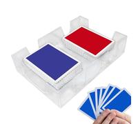 Générique Vassoio Porta Carte Rotante - Carta CARDA DEST | Clear Revolving Card Holder Double Deck, Swivel Cards Holder Playing Card Tray e Portatile per Tavoli Da Poker
